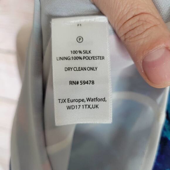 Cynthia Rowley 100% Silk Watercolor Sleeveless Shift Dress 6 - Picture 6 of 7